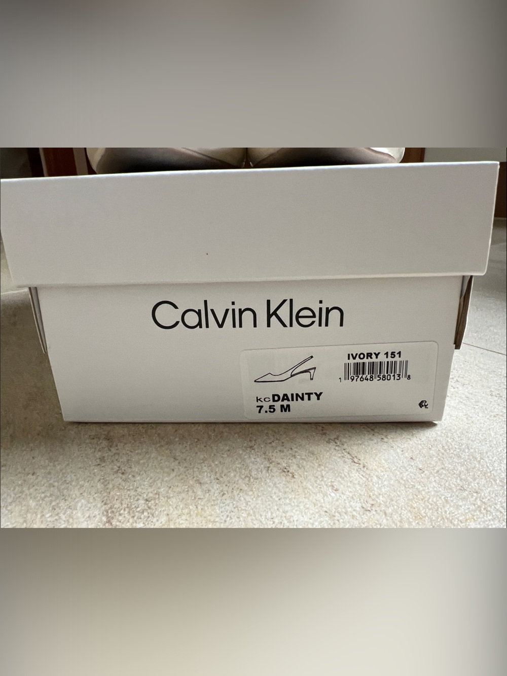 Calvin Klein Women's KC Dainty Ivory Patent Slingback Heels - Picture 2 of 6